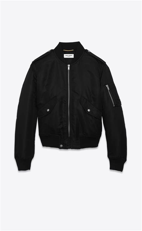 ysl men bomber jacket|black nylon bomber jacket.